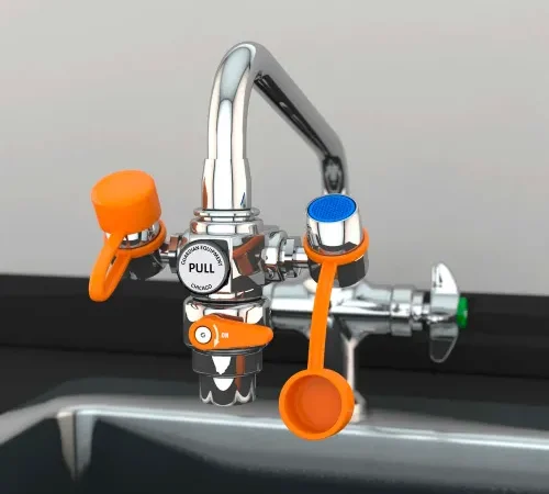 Guardian Equipment G1200 EyeSafe" Eyewash, Faucet Mount, Shut-Off