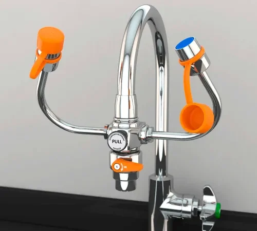 Guardian Equipment G1201 EyeSafe-X" Eyewash, Gooseneck Faucet Mount, Shut-Off
