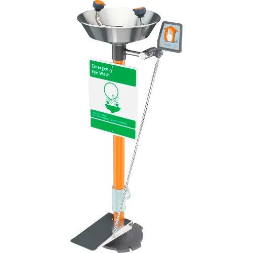 Guardian Equipment Pedestal Mounted Eyewash, Hand and Foot Control, S/S Bowl, G1825HFC