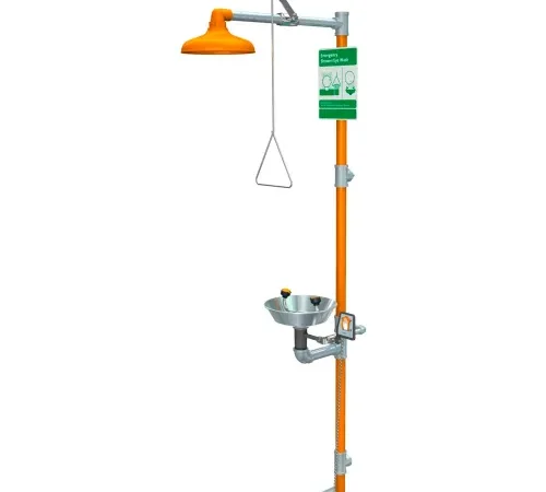 Guardian Equipment Safety Station with Eyewash, Hand and Foot Control, S/S Bowl/Shower Head