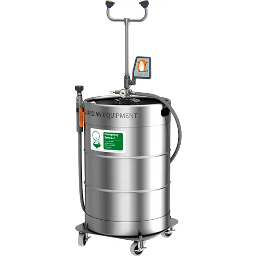Guardian Equipment Portable Eyewash & Drench Hose Unit W/ Dolly, 15 Gal