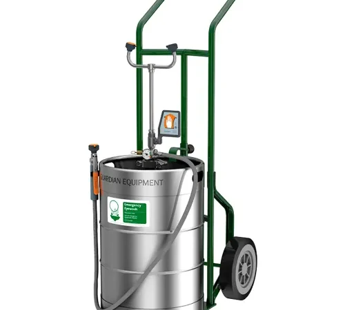 Guardian Equipment Portable Eyewash & Drench Hose Unit W/ Hand Truck, 15 Gal