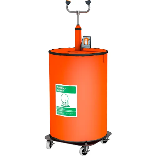Guardian Equipment Portable Eyewash & Drench Hose Unit W/ Dolly, Heated, 15 Gal