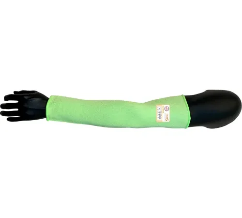Taeki5® Cut Resistant Sleeve, ANSI A4, 18"L, Hi-Vis Yellow