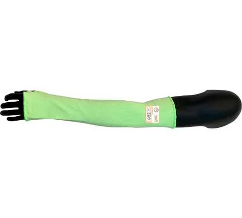 Taeki5® Cut Resistant Sleeve with Thumb Hole, ANSI A4, 18"L, Hi-Vis Yellow - Pkg Qty 24