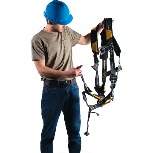 Werner® Arc Flash Construction Harness w/ Dielectric Pass Thru Legs, Back & Hip D Rings, M/L - Image 5