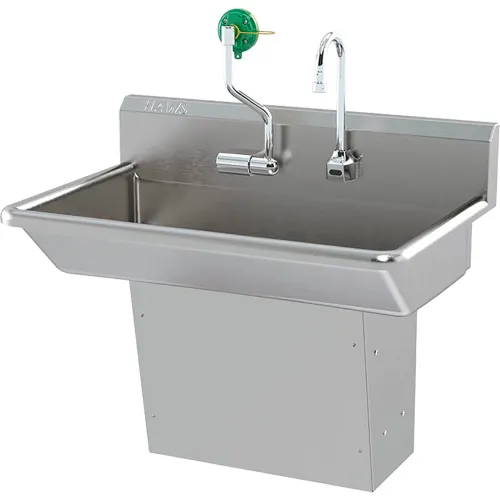 Haws® AXION® Eye Face Hand Wash Station, Wall Mount, Stainless Steel Bowl, 30"W