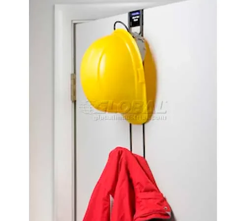 Horizon Mfg. Over The Door 2 Hook Hard Hat Coat and Purse Rack, 5008, 3"L X 4-3/4"W X 19"H