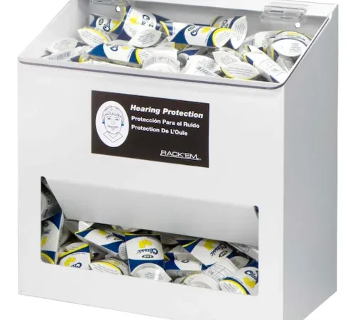 Horizon Mfg. 300 Pair Foam Ear Plug Dispenser, White, Heavy Duty Plastic, 5134-W, 8"L