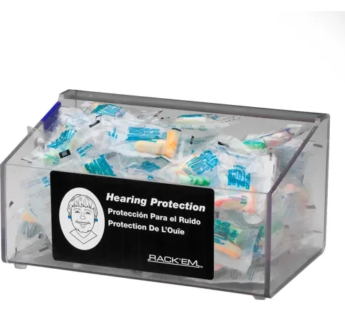 Horizon Mfg. Clear Acrylic Foam Ear Plug Dispenser With No Lid, 5137, 9"L