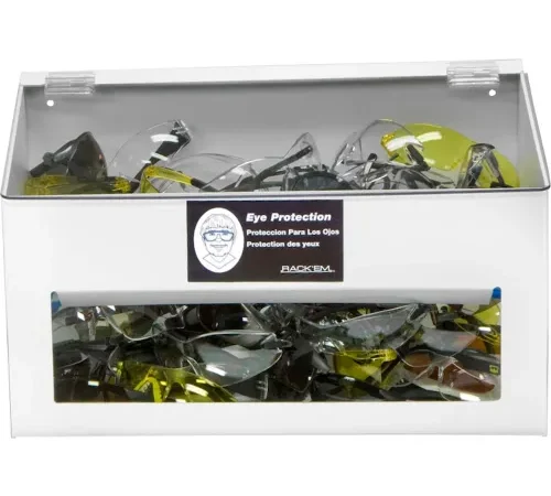 Horizon Mfg. 70 Pair Safety Glass Dispenser Clear Acrylic With Clear Lid, 5148-W, 9-1/4"L