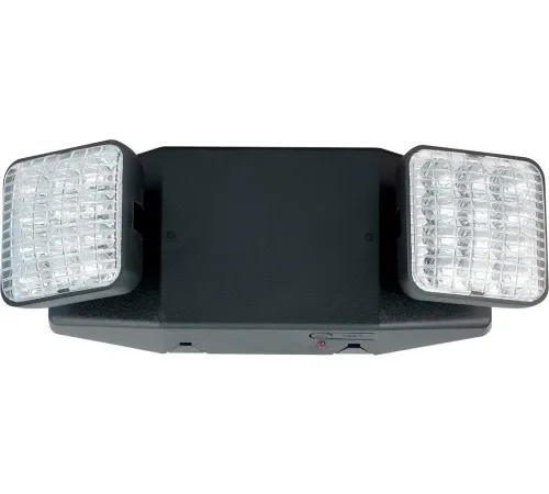 Compass Lighting CU2SQB LED Emergency Light, Square Heads, Black, NiCad Battery, Damp location
