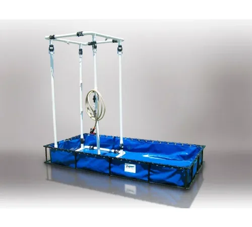 Husky Aluminum/PVC Decontamination Pool With Shower ALFDP-55WS - 60"Lx84"Wx205"H 180 Gal Cap. Blue