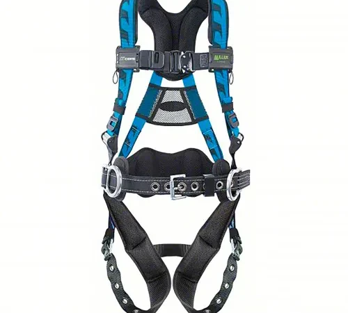 Honeywell Miller AirCore Stretchable Harness with Back & Hip D-Rings, Tongue Buckle, 2XL/3XL, Blue