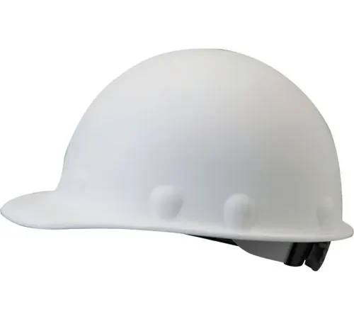 Honeywell Roughneck P2A Front Brim Hard Hat, 8 pt. Ratchet Suspension, Type 1, Class C & G, White