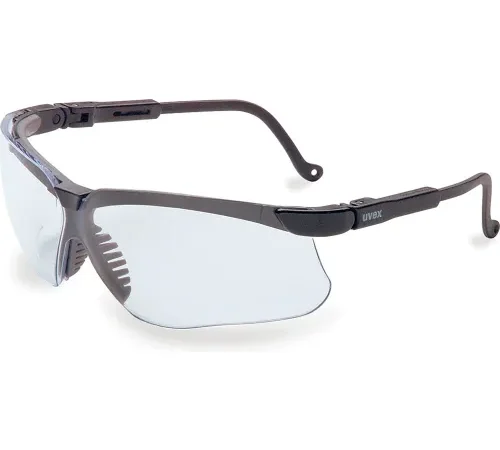 Honeywell Uvex Genesis Half Frame Safety Glasses, Anti-Scratch, Clear Ultra-Dura Lens, Black Frame