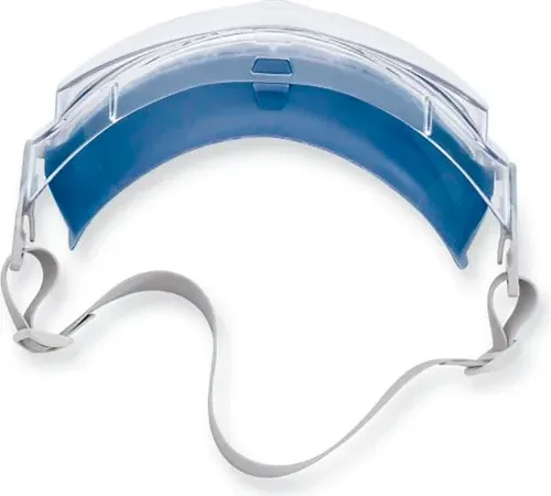 Honeywell Uvex Flex Seal Safety Glasses with Anti-Fog Coating, Anti-Scratch, Clear Lens, Blue Frame
