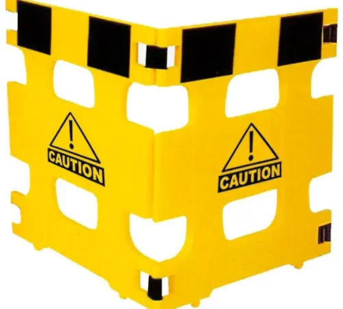 Plastic Folding Barrier, 3 Panels, 111"L x 36"H, Yellow