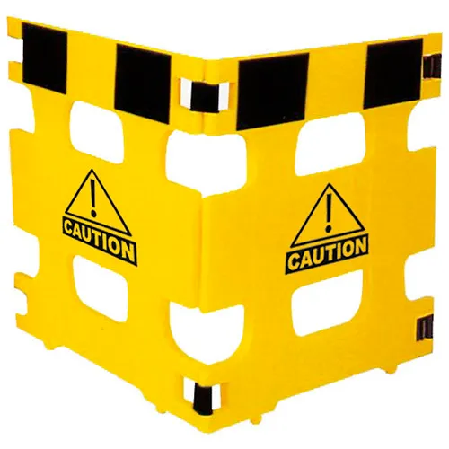 Plastic Folding Barrier, 3 Panels, 111"L x 36"H, Yellow