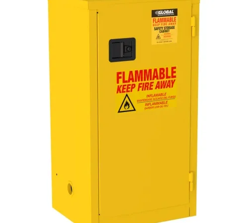 Global Industrial™ Flammable Cabinet, Manual Close Single Door, 18 Gallon, 23"Wx18"Dx44"H
