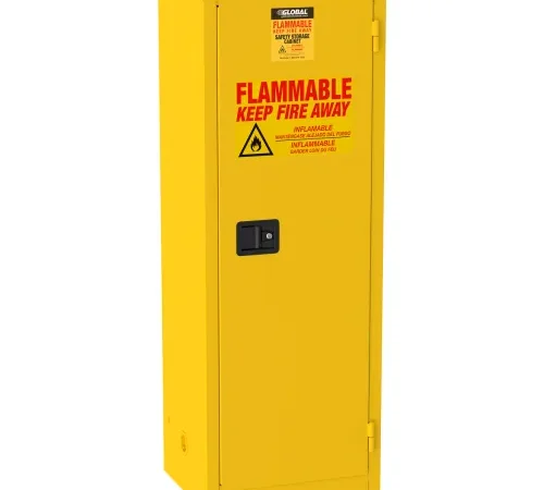 Global Industrial™ Flammable Cabinet, Manual Close Single Door, 24 Gallon, 23"Wx18"Dx65"H