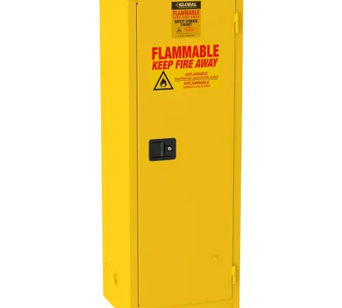 Global Industrial™ Flammable Cabinet, Self Close Single Door, 24 Gallon, 23"Wx18"Dx65"H