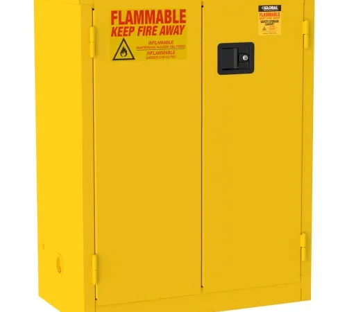 Global Industrial™ Flammable Cabinet, Manual Close Double Door, 28 Gallon, 34"Wx18"Dx44"H