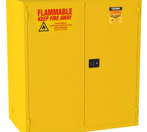 Global Industrial™ Flammable Cabinet, Manual Close Double Door, 120 Gallon, 59"Wx35"Dx65"H