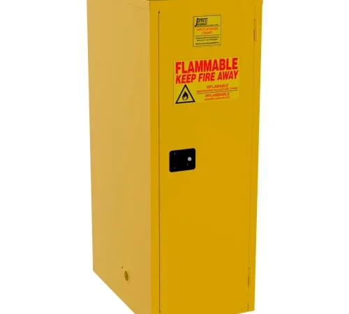 Jamco Narrow Flammable Liquid Storage Cabinet, Manual Close Door, 60 Gal. Cap., 23"W x 34"D x 65"H