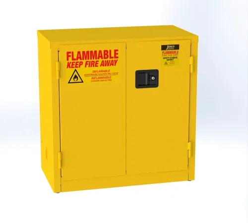 Global Industrial Flammable Cabinet, Manual Close Door, 22 Gallon Capacity, 34"W x 18"D x 35"H