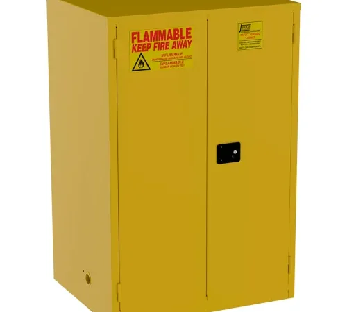 Jamco Flammable Liquid Storage Cabinet, Manual Close Door, 90 Gallon Capacity, 43"W x 34"D x 65"H