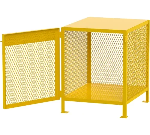 Jamco Gas Cylinder Mesh Storage Cabinet, 33"W x 40"D x 40"H, 4 - 6 Vertical Cylinder Cap., Yellow