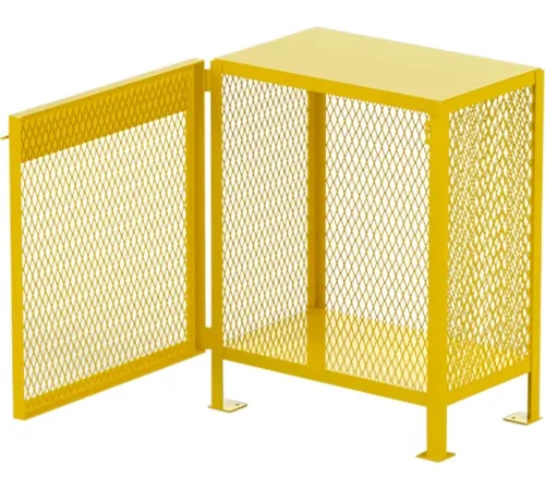 Jamco Gas Cylinder Mesh Storage Cabinet, 33"W x 22"D x 40"H, 2 Vertical Cylinder Capacity, Yellow
