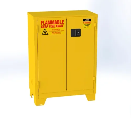 Jamco Forkliftable Flammable Liquid Storage Cabinet, Self Close Door, 28 Gal Cap, 34"W x 18"D x 49"H