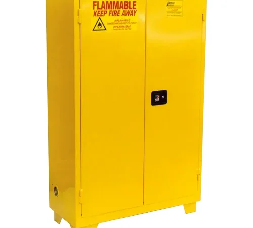 Jamco Forkliftable Flammable Liquid Storage Cabinet, Self Close Door, 60 Gal Cap, 34"W x 34"D x 70"H
