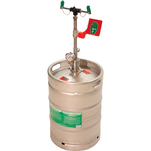 Hughes® Gravity Fed Portable Eyewash Station, Self Contained, Pressurized, 15 Gallon Capacity
