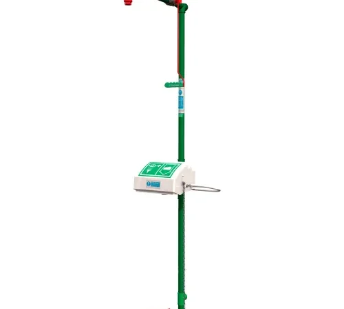 Hughes® Combination Shower, Floor Mount, Closed ABS Bowl, Galvanized Steel Pipe, Bottom Inlet