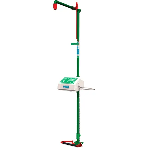 Hughes® Combination Shower, Floor Mount, Closed ABS Bowl, Galvanized Steel Pipe, Bottom Inlet