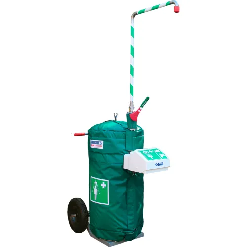 Hughes® Portable Safety Shower w/ Eye & Face Wash, Self-Contained, 30 Gallon Capacity, 20V CD12