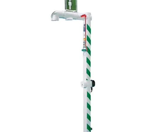 Hughes® Drench Shower, Floor Mount, Stainless Steel Pipe, Nylon 6 Showerhead, 20 GPM, 240V