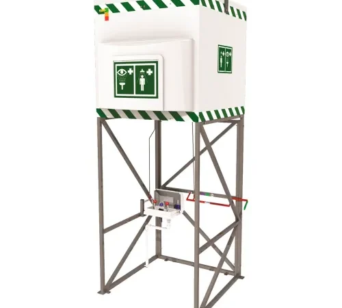Hughes® Emergency Tank Shower w/ Eye & Face Wash, Floor Mount, 317 Gallon Capacity, 110V GP