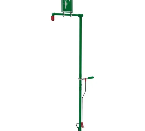 Hughes® Drench Shower, Floor Mount, Galvanized Steel Pipe, Nylon 6 Showerhead, 20 GPM