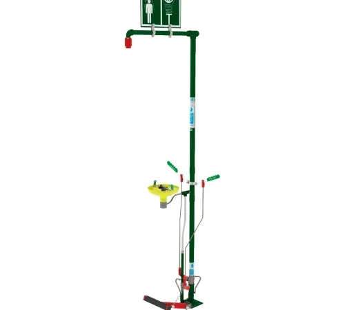 Hughes® Combination Shower, Self Draining, Floor Mount, Open ABS Bowl, Galvanized Steel Pipe