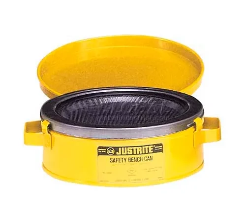 Justrite Bench Can, 1-Quart, Yellow, 10171