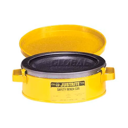 Justrite Bench Can, 1-Quart, Yellow, 10171