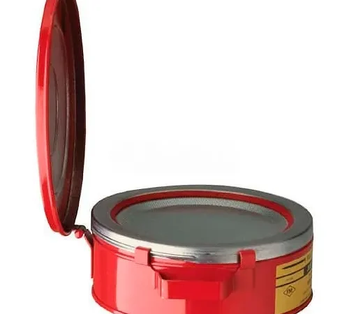 Justrite Bench Can, 2-Quart, Red, 10295
