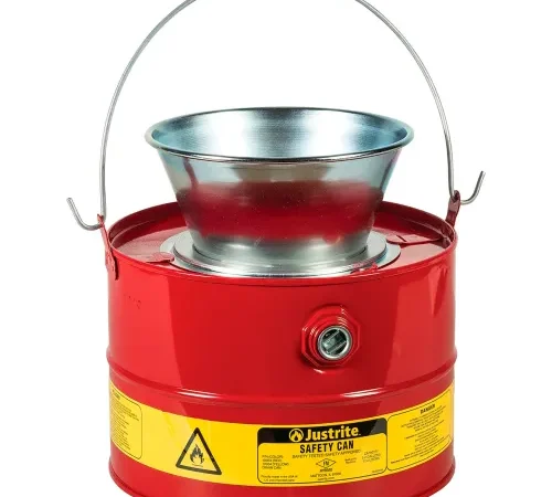 Justrite® Disposal Drain Can For Flammable Liquids, Steel, 3 Gallon Capacity, Red