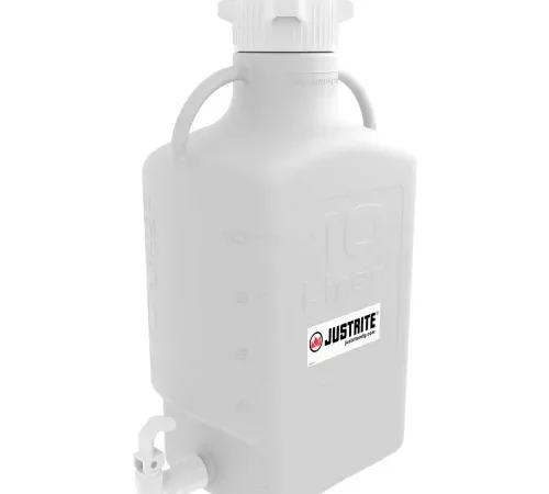Justrite 12939 Carboy With Spigot, PP, 10-Liter