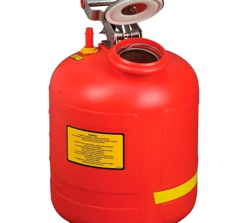 Justrite® Disposal Drain Can For Liquid Disposal, Polyethylene, 5 Gallon Capacity, Red
