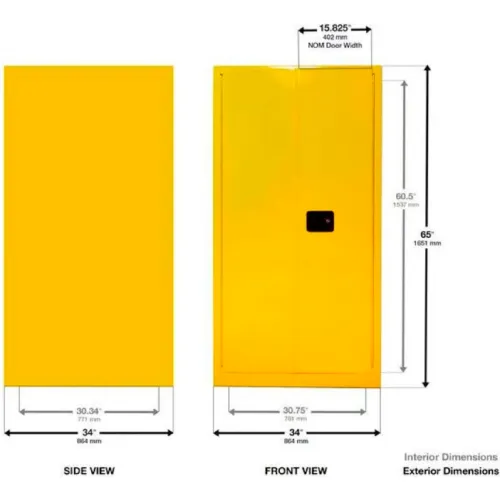 Justrite® Drum Cabinet 55 Gal Capacity Horizontal Self Close Flammable W/ Cradle Track - Image 3
